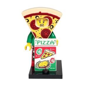 Lego Pizza Costume Guy Series 19 Minifigure With Accessories Pre-owned
